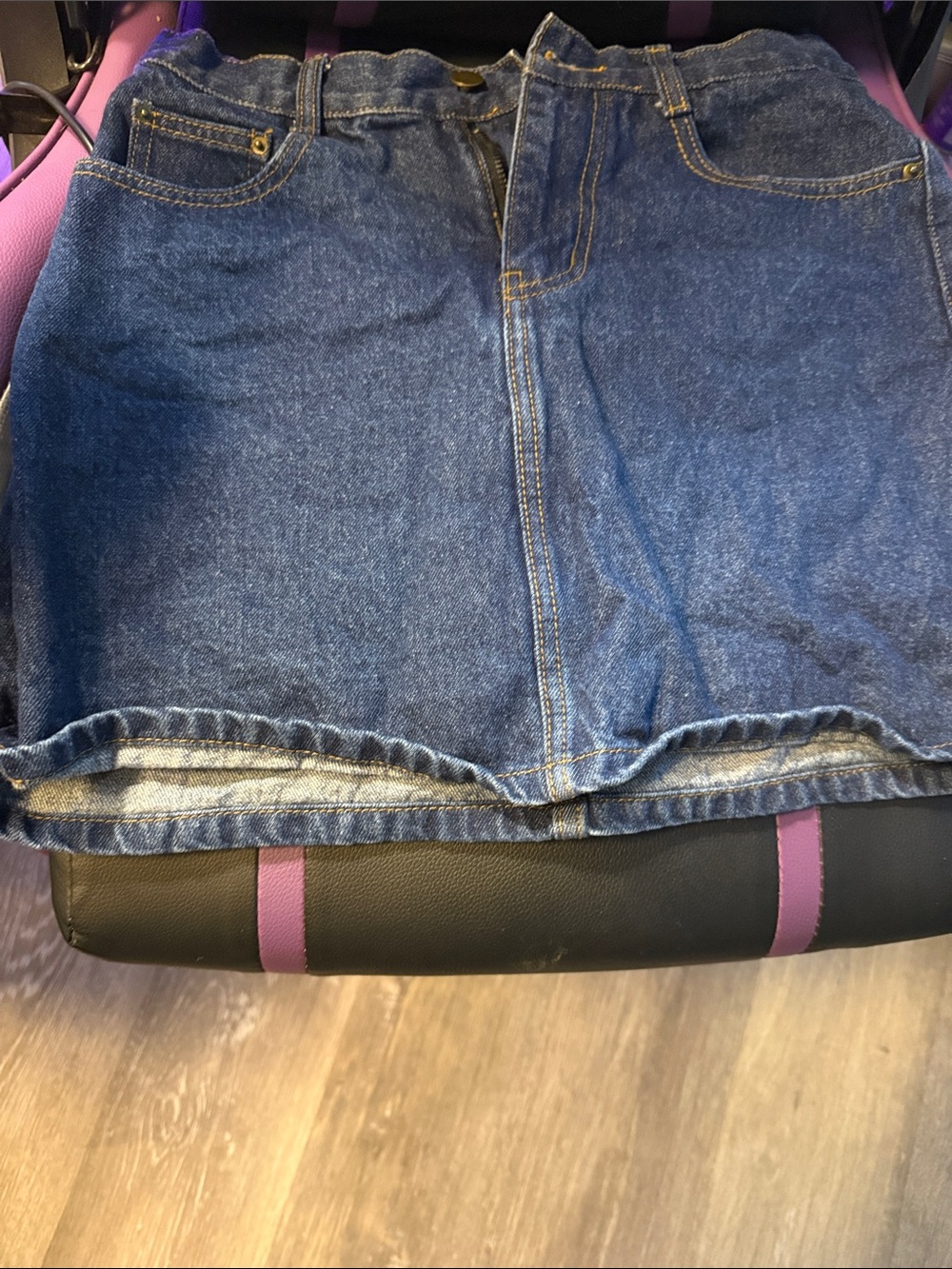 Chelsea & Violet Dark Blue Denim Mini Skirt